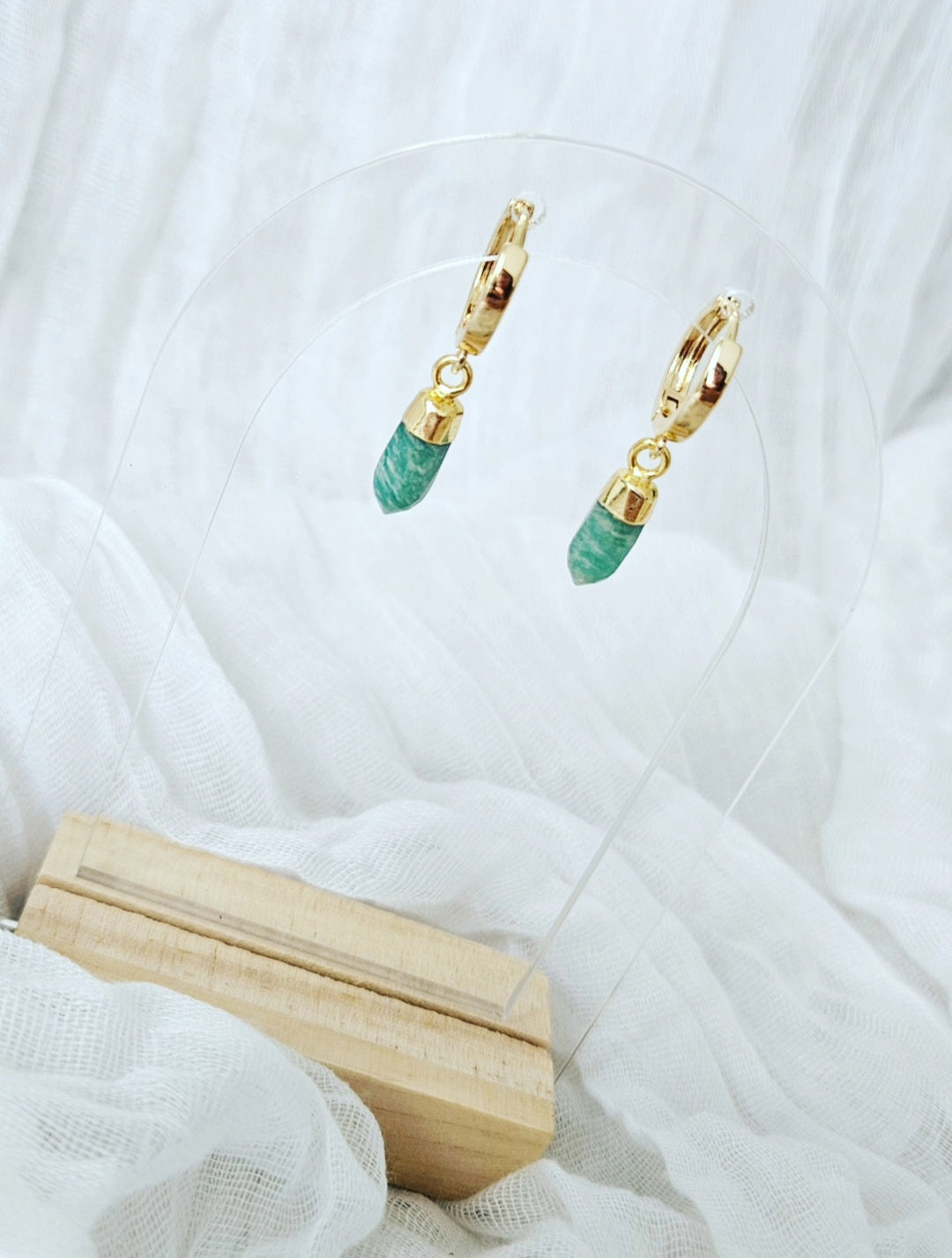 Gold Amazonite Earrings
