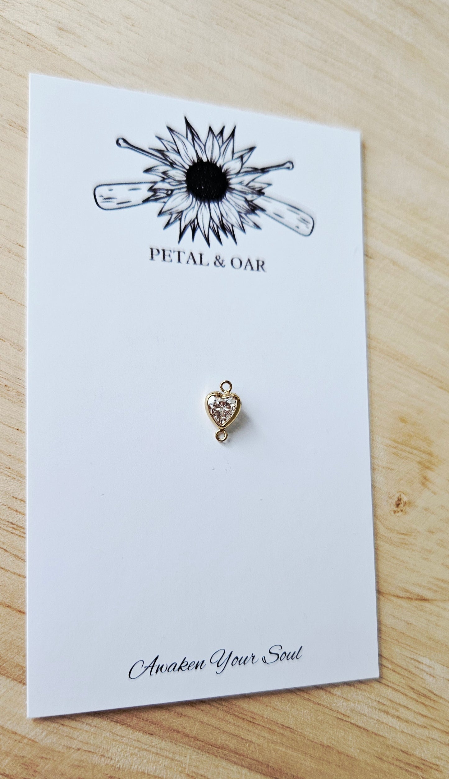 Gold Heart Connector (Clear)