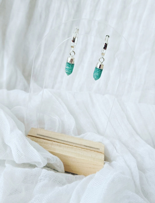 Silver Amazonite Earrings