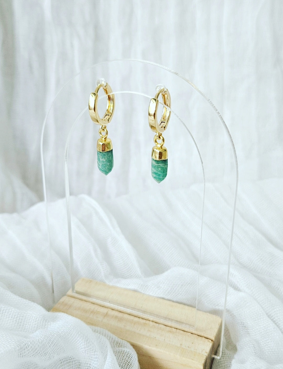 Gold Amazonite Earrings