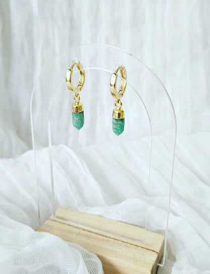 Gold Amazonite Earrings
