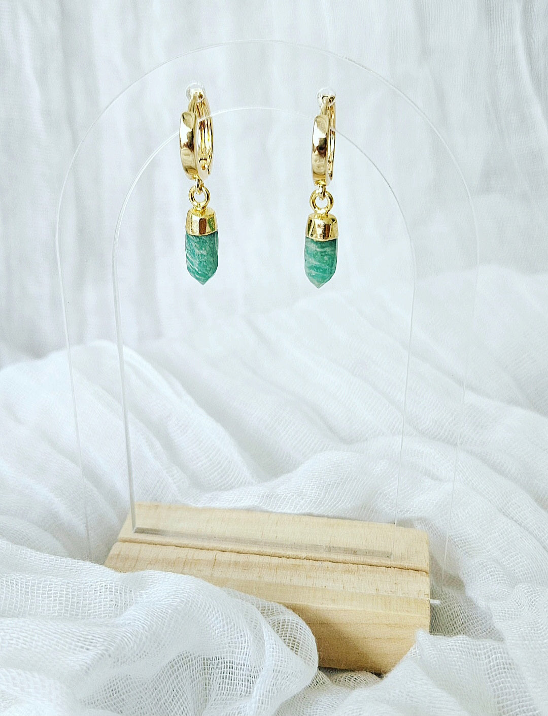 Gold Amazonite Earrings