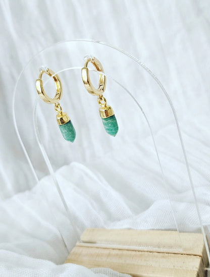 Gold Amazonite Earrings